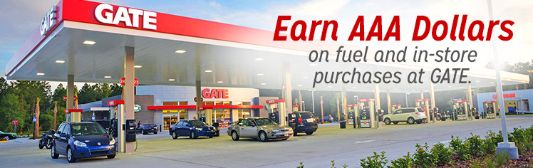 Earn AAA Dollars With Your Gate Fuel Purchase Every Day