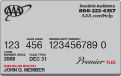 AAA membership card